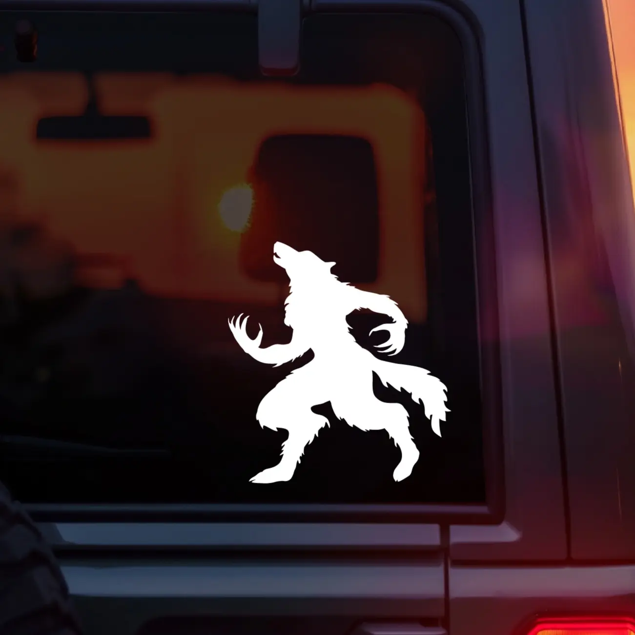 Werewolf Vinyl Car Decal, Gothic Dark Aesthetic Sticker for Alt Girls and Guys, Goth Girls and Guys & Halloween Lovers, Creepy Cool Alternative Car Accessory, Durable Weatherproof Vinyl for Cars, Laptops, Water Bottles, Perfect Spooky Gift Idea