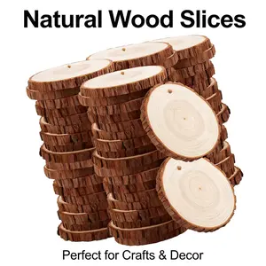 DIY Natural Round Wood Slices Decoration Set + 24/48-Color Acrylic Markers – Ideal for Personalized Art Projects and Home Decor