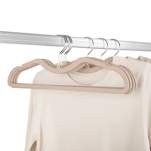 Space-Saving Short Neck Hangers with Liquid Silicone Coating, PET Rubber Paint Finish, Non-Slip Felt Slim Clothes Hangers for Closet Organization