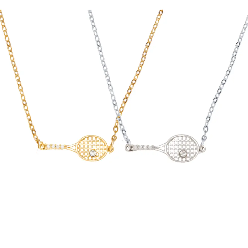 Tennis Racket Rhinestone Necklace