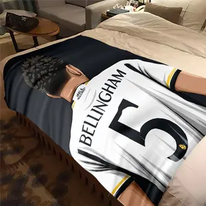 Bellingham 5 printed cute cartoon plush blanket breathable soft blanket suitable for all seasons, soft and comfortable sofa mattress, office outdoor blanket, camping travel home blanket, Black Friday Christmas holiday gift B307