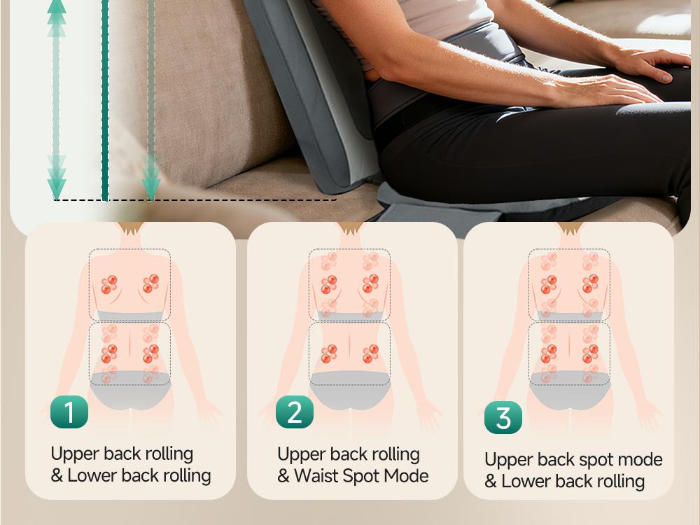 Snailax Gifts for Men Women Chair Back Massager for Full Back Pain Relief Deep Tissue, Vibration Heated Seat Cushion Long Track Dual 3D Shiatsu Rollers, 3 Height Settings Foldable Massage Chair Pad