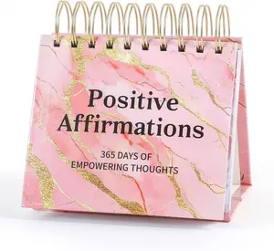 Daily Flip Calendar with Inspirational Quotes Motivational Perpetual Calendar Desk Office Home Decor for Women, Gifts Desk Accessories for Girls Positive Affirmations
