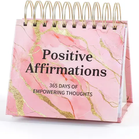 Daily Flip Calendar with Inspirational Quotes Motivational Perpetual Calendar Desk Office Home Decor for Women, Gifts Desk Accessories for Girls Positive Affirmations