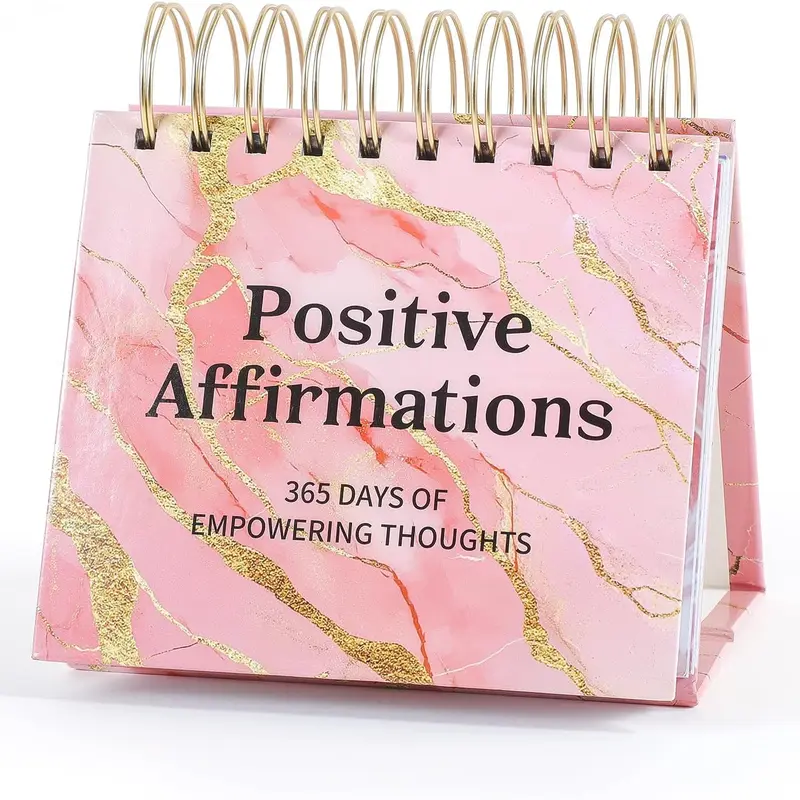 Daily Flip Calendar with Inspirational Quotes Motivational Perpetual Calendar Desk Office Home Decor for Women, Gifts Desk Accessories for Girls Positive Affirmations
