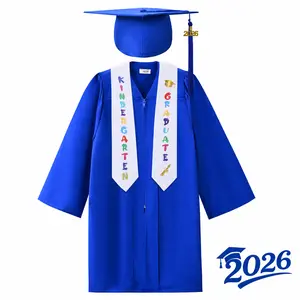 2026 New American Style Children's Academic Uniform✨ Kindergarten Graduation Gown Set Breathable Loose Children's Doctoral Gown for Graduation Photoshoot