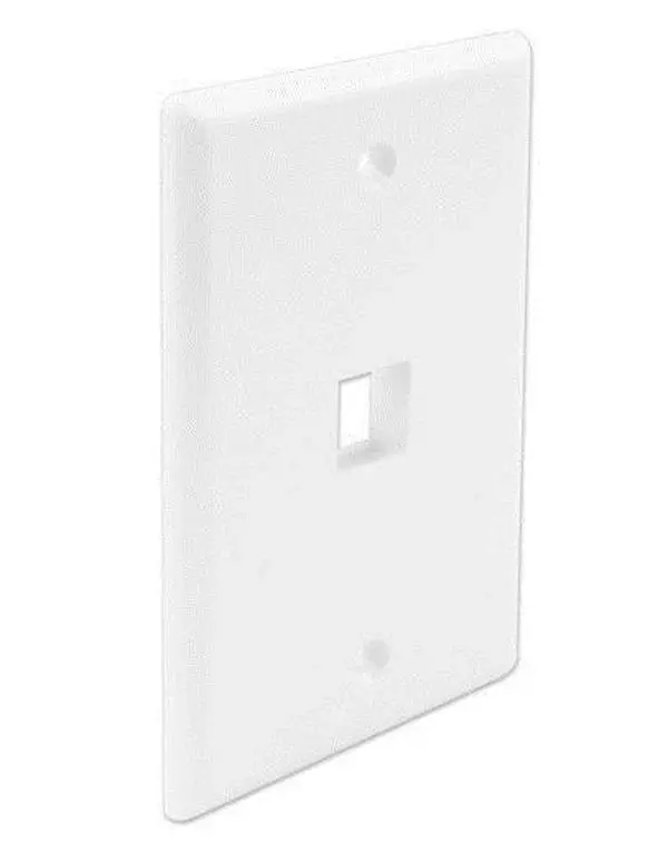 212 MAIN FP01PWH-SPK Indoor Socket Cover FacePlate, White - 25-Count Bulk Pack
