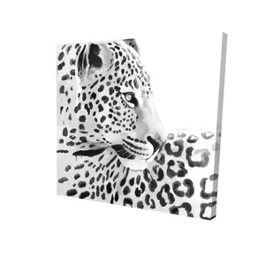 Begin Home Decor 2080-2424-AN245 24 x 24 in. Beautiful Leopard Canvas - White Animal Art for Bedroom Decor