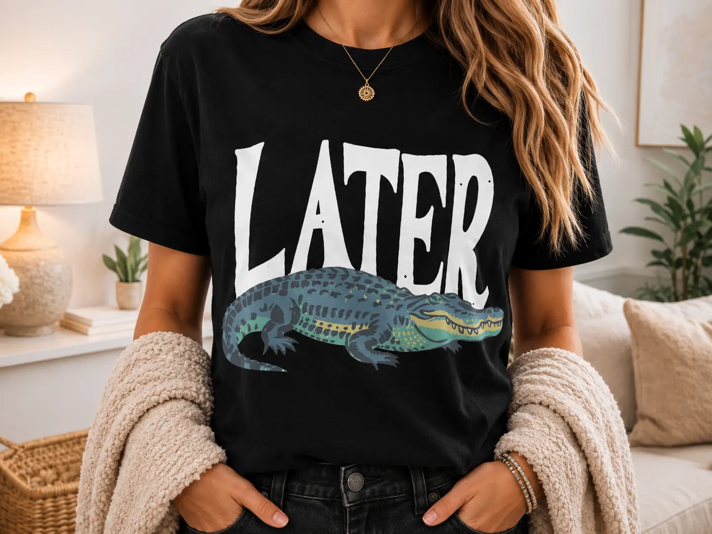 Comfort Colors Later Alligator Shirt, Funny Crocodile T-Shirt, Cute Reptile Graphic Tee, Animal Pun Shirt, Wildlife Lover Gift, Sarcastic Tee Classic Cotton