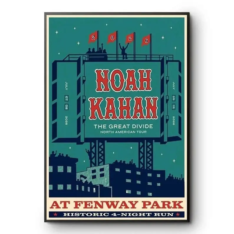 NK Fenway Park 2026 Poster, The Great Divide Tour Wall Art, Boston Concert Poster, Retro Stadium Print, Indie Folk Music Decor, Fan Gift