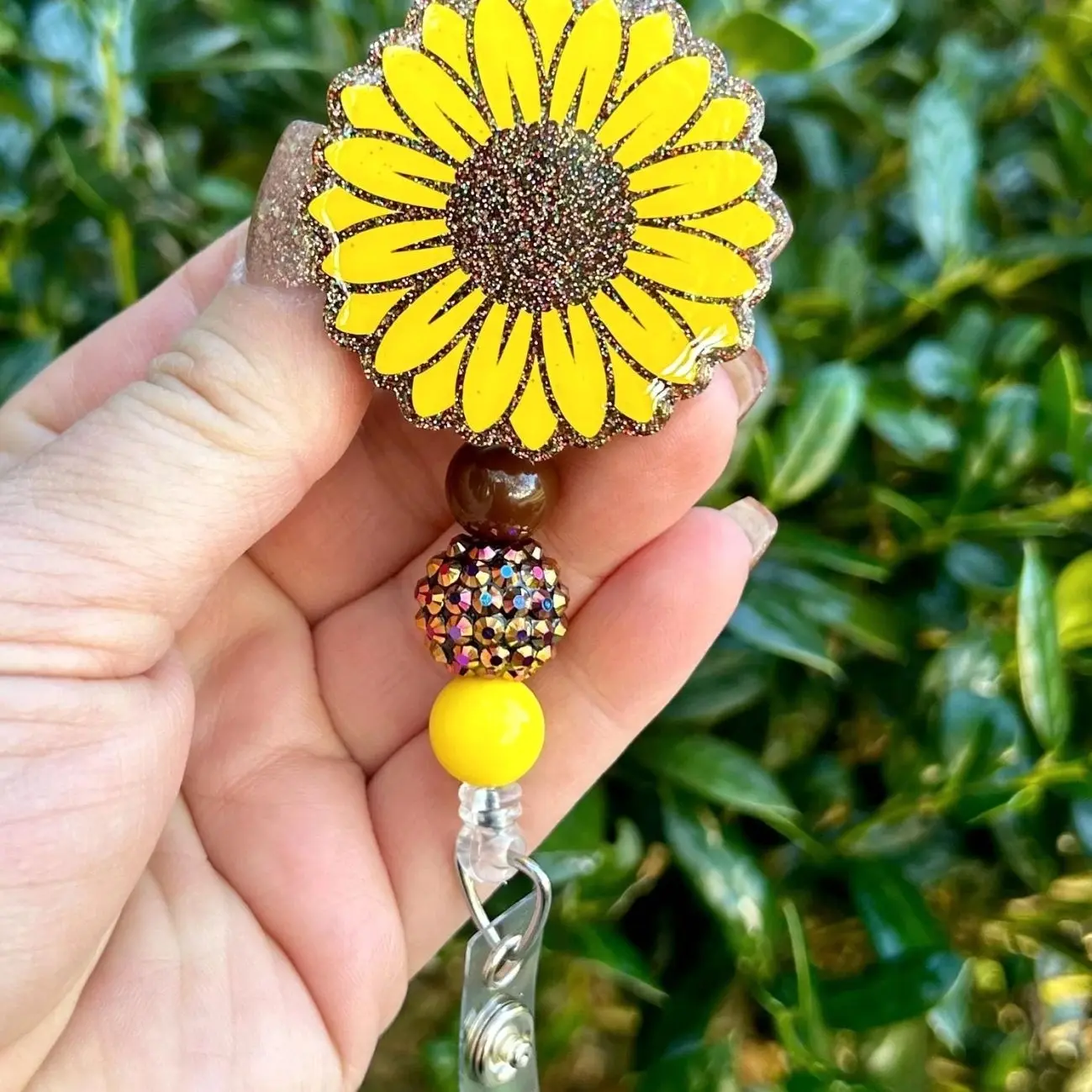 Sunflower Badge Reel, Cute Badge Reel, Nurse Badge Reel, Office Lanyard, Sunflower Badge Holder, Summer ID Holder, Secretary Gift Badge
