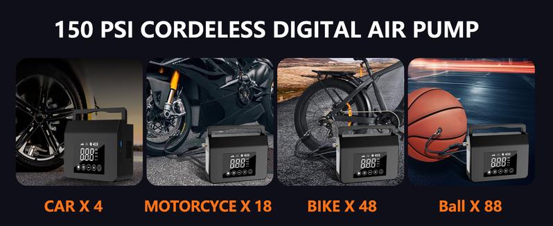 【Hieha】Portable Car Jump Starter, 4000A Car Battery Jump Starter with 150PSI Tire Inflator, 12V Car Battery Jump Starter, 15000mAh Power Bank, with LED Light 【Hieha】Portable Car Jump Starter, 4000A Car Battery Jump Starter with 150PSI Tire Inflator, 12V Car Battery Jump Starter, 15000mAh Power Bank, with LED Light