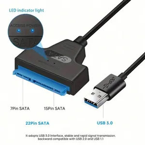 0.5 Foot SATA to USB 3.0 Cable, USB 3.0 to SATA Adapter, Compatible with 2.5 Inch HDD SSD, External Hard Drive Converter