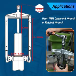 8pcs 2 Jaw Bearing Flywheel Puller Kit with Reversible Jaws, Steel Heavy Duty Pulley Puller Tool for Pulley Gear Bearing Flywheel Removal
