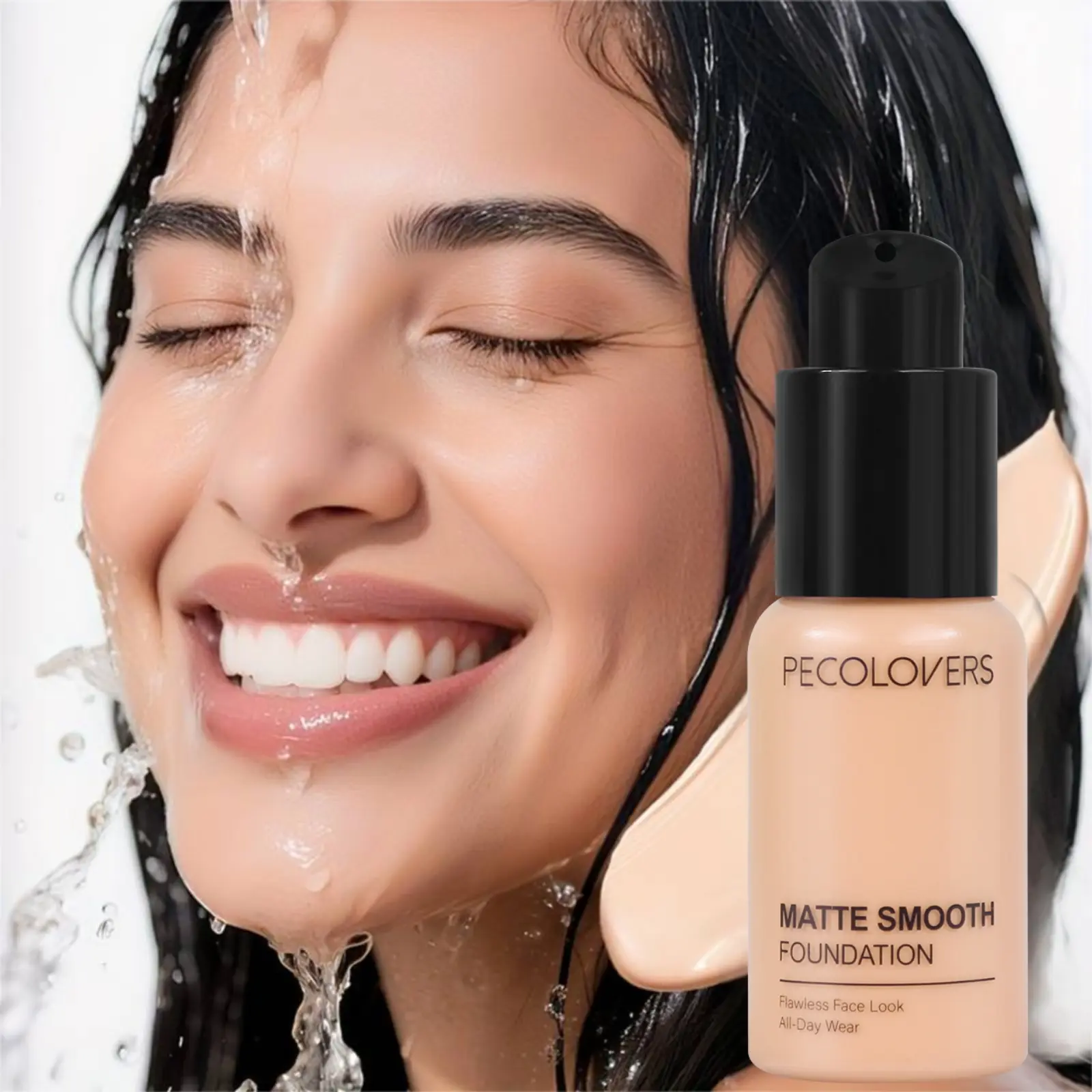 1PC Multi-color Full Coverage High Coverage Liquid Foundation, Suitable for All Skin Types, Covering Dark Circles and Facial Blemishes, Etc., Lightweight Texture, Matte Finish, Waterproof and Sweatproof, Longwear Foundation, Suitable for Daily Makeup