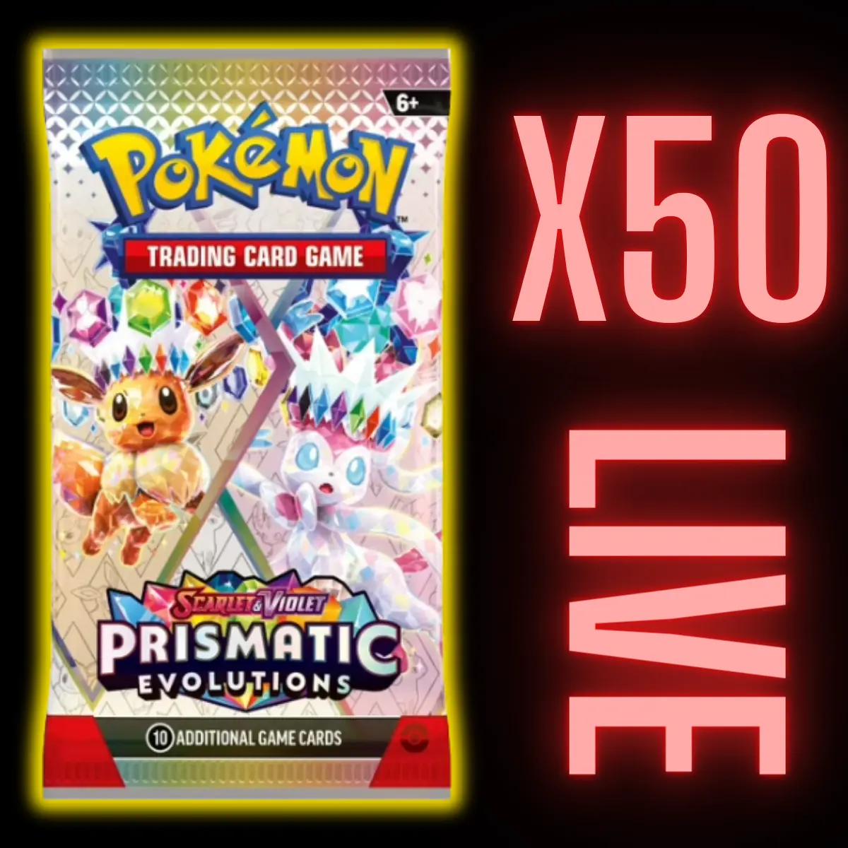 Prismatic Evolutions Booster Pack x 50 (LIVE)