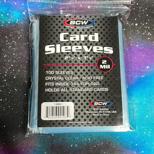 BCW 1X Pack 100X 2-Mil Crystal Clear Card Sleeves 3.5x8 Fits 3x4 Topload Acid-Free Protect Your Cards