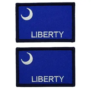Fort Moultrie Liberty Flag Patch [2PC Bundle - 3.0 x 2.0 - “Hook” Fastener -ML1]