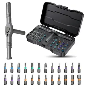 Ratchet Screwdriver Set, 24in 1 Magnetic Screwdriver Sets, S2 Steel Bits, DIY Combination Flexible Shaft, Suitable for Furniture Assembly, Precision Electrical Appliance Repair, Bicycle Tools