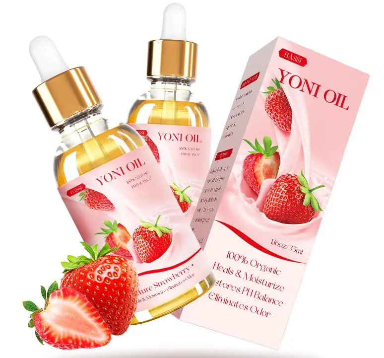 2 Packs Yoni Oil for Women pH Balance - Strawberry Fresh Feminine Care Oil | All Natural Vaginal Oil Essential Oils, Reduces Odor, Restores pH Balance and Wetness, 1 fl oz/pc