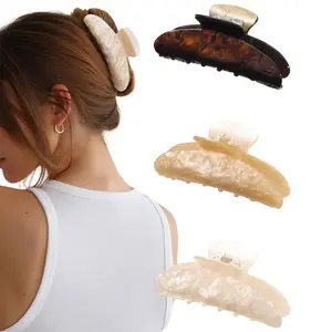 AWAYTR 3Pack Elegant Hair Claw Clips Acrylic Clamps for women Non-slip Strong Hold Hair Claws for Thin Thick Hair Medium Hair Clips Hair Accessories