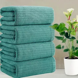 gray and green 35"x70" Extra Large Towel，4 Pack Oversized Bath Towels Set,  Microfiber Soft XL Bath Sheet Super Absorbent Bathroom Towels Set Quick Dry Plus Size Shower Towels for Family Hotel Dorm