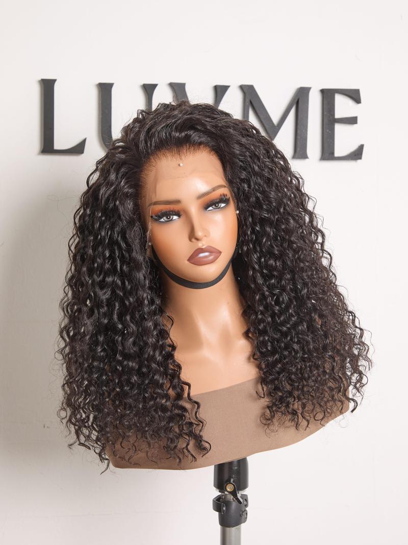 Luvme Water Wave 360 Lace Frontal Put On&Go Wig Invisi Strap Snug Fit Pre-Bleached Knots Pre-Pluck Natural Hairline Pre-Cut Lace 100% Human Hair Wig--Small Head Friendly