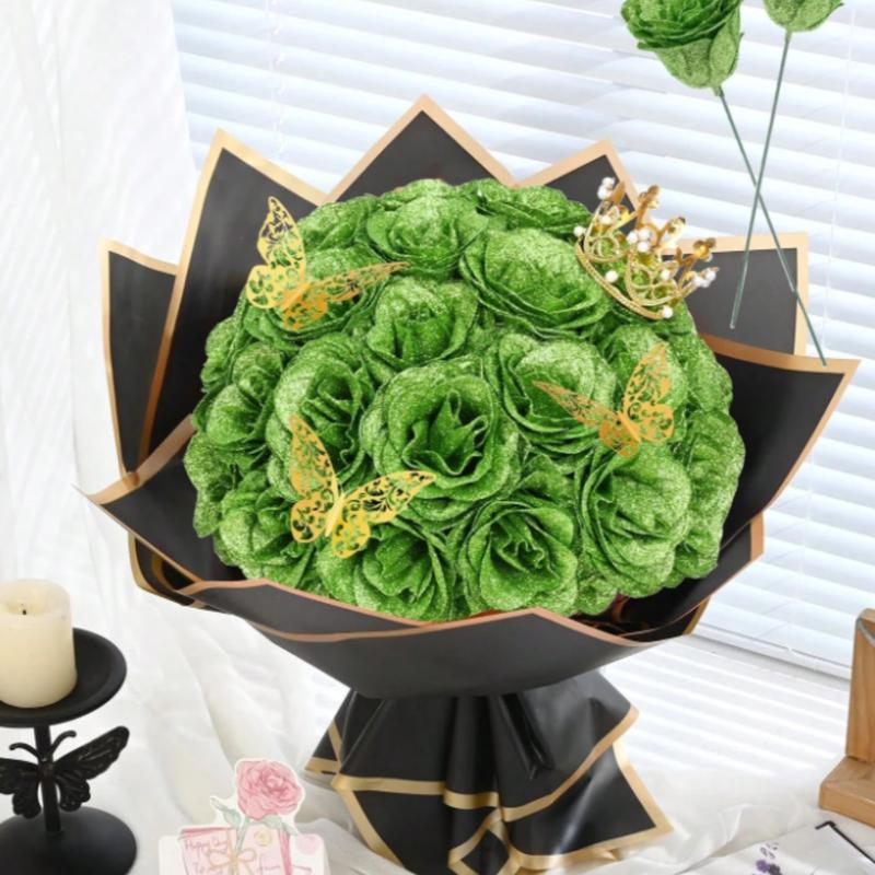 Sparkling Rose Bouquet – 20 Roses Set (2.76 Inch, DIY Glowing Bouquet)