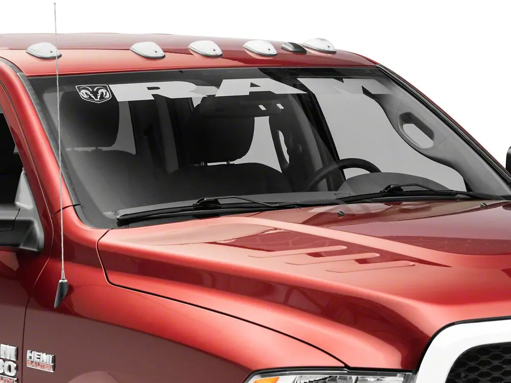RAM Licensed by RedRock RAM with Head and Logo Windshield Banner; Frosted (03-18 RAM 2500)