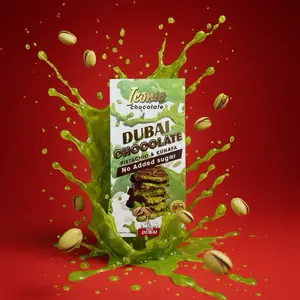 Dubai Chocolate Pistachio & Kunafa Snack - No Added Sugar - Perfect for Sharing & Easy to Eat - Iconic Bonbon Flavor