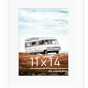 11x14 Picture Frame, Display Pictures 8 x 10 with Mat or 11 x 14 Without Mat for Wall Mounting Display, Photo Frames, White. Decor
