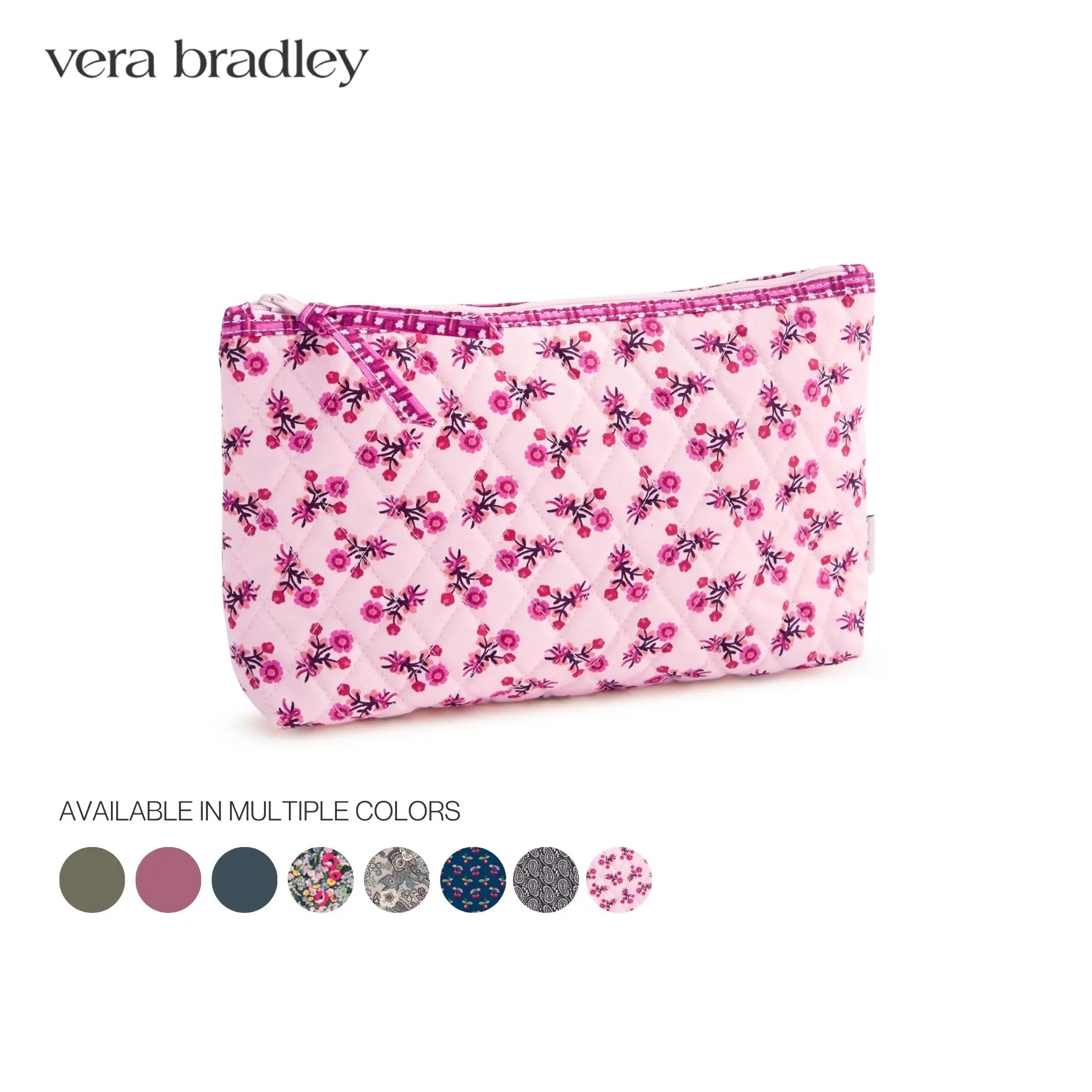 Vera Bradley Medium Pouch, Zip Organizer for Travel and Everyday Essentials