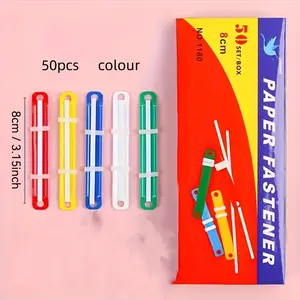 50pcs Colorful and Binding Clips, A4 Plastic One-Hole Document Binders, Office Document Storage, Simple Classification, Binding Accessories