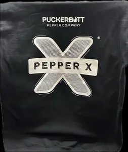 Puckerbutt Pepper Company Smokin' Ed's Pepper X Zip Hoodie Small Black Full Zip Hoodie with Large Logo