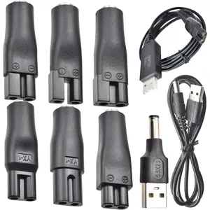9 PCS Replacement Power Cord 5V Charger USB Adapter Suitable for Electric Hair Clippers, Beard Trimmers, Shavers, Beauty Instruments, Desk Lamps, Purifiers.