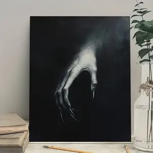 1 Piece Nosferatu Dracula Claw Hand Framed Canvas Painting - Vintage Gothic Vampire Horror Art, Suitable for Office and Theme Decoration Horror Fantasy - Wooden Frame High Version - Can Be Hanged Directly, 2D Flat Surface