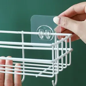 10pcs Wall Mounted Adhesive Hook, Under Wire Shelf Rack Holder, Insert Clamp Organizer Decor Bracket For Hanging Key Accessories, Household Storage Organizer Fro Bedroom, Bathroom, Kitchen, Office