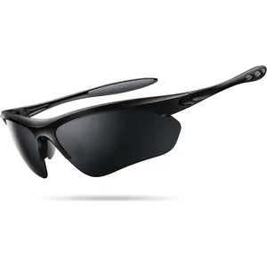 Polarized Sports Sunglasses for Men Women - UV400 Protection Sun Glasses for Running Cycling Baseball Driving