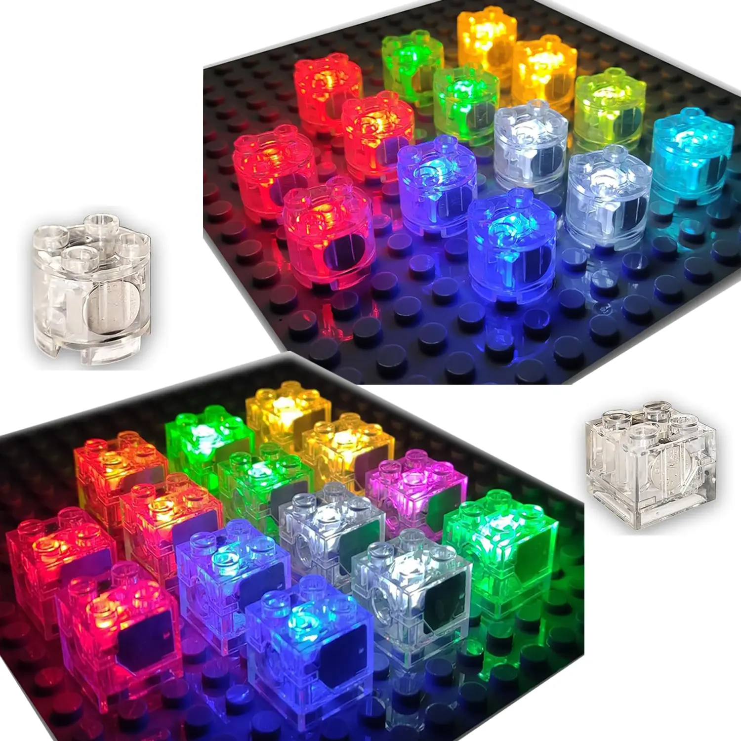Interactive Led Brick 28PCS Light Up Bricks, LED Lights Bricks Accessories Kits, 2x2 Classic ...
