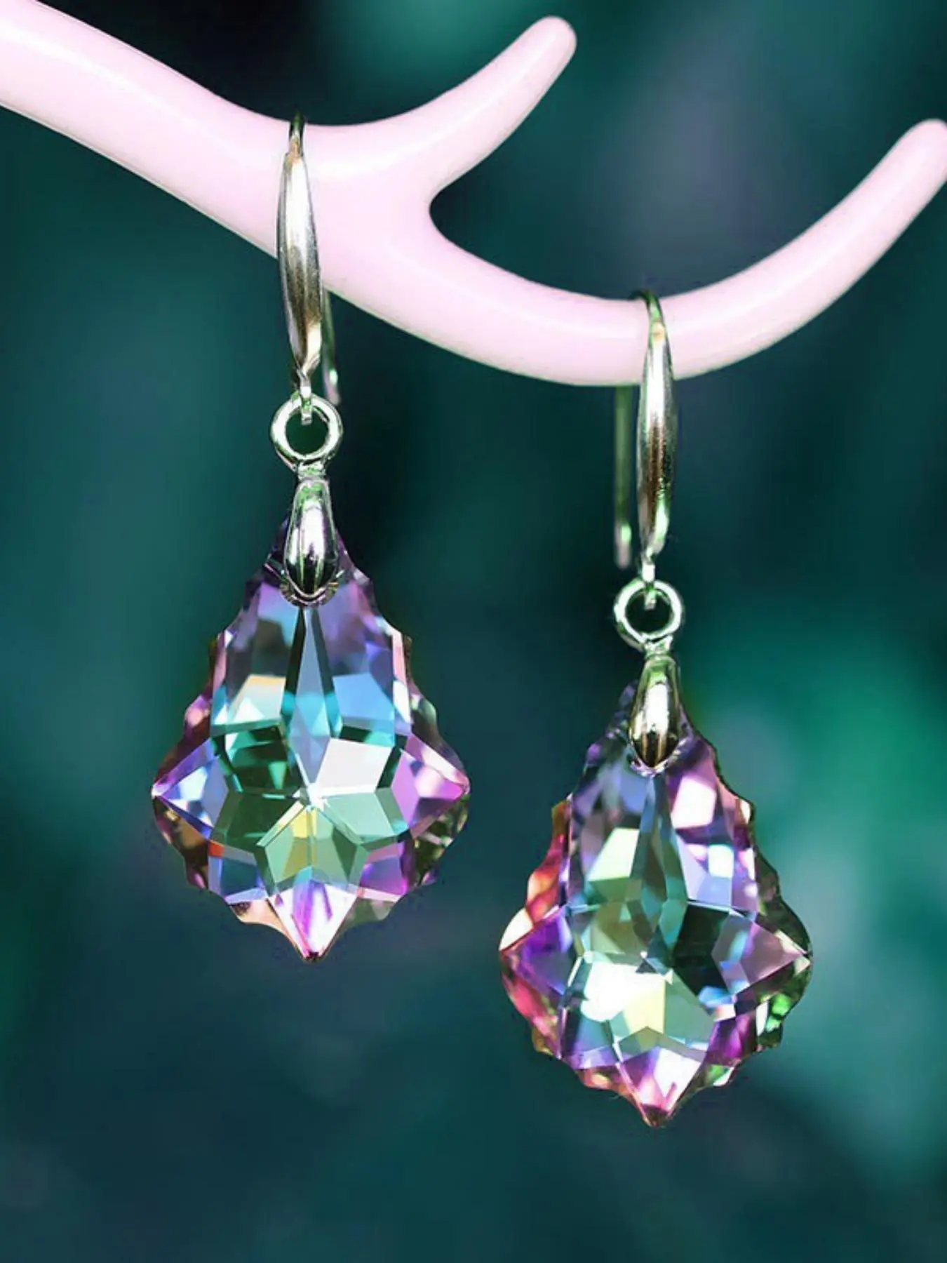 Water Drop Shaped Dangle Earrings, Artificial Crystal Earrings for Women, Unique Design Earrings, Fashion Jewelry for Party, Daily Clothing Decor, Trendy All-match & Exquisite Jewelry for Birthday Gift, Teardrop Earrings, Earrings Dangling