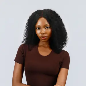 Yarmo Charm Bob Cut Wig 13"x4" Transparent Lace Front 200 Density Jerry Curly 14/16 Inches Full Voluminous 100% Human Hair for Natural Look