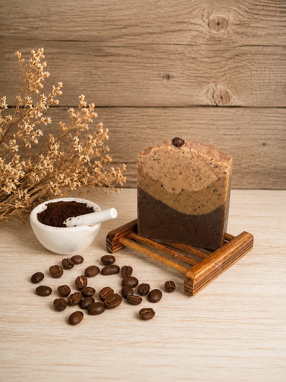 Coffee Glow Cold Process Soap Bar – Ground Coffee & Shea Butter – 3.5–4 oz