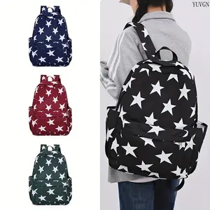 Star Print Backpack, Casual Fashion School & Travel Bag, Durable Lightweight Multicolor Pentagram Print Daypack for Daily Commute, Shopping & Outdoor Activities