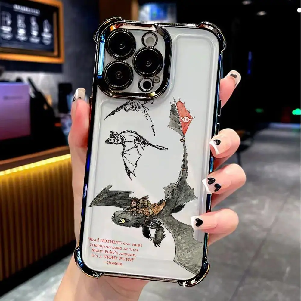 How to Train Your Dragon Toothless Plating TPU Phone Case - Colorful Animal Pattern, Shockproof Protective Casing Compatible with iPhone 17,16,15,14,13,12,11,Air,Pro,Max,Plus