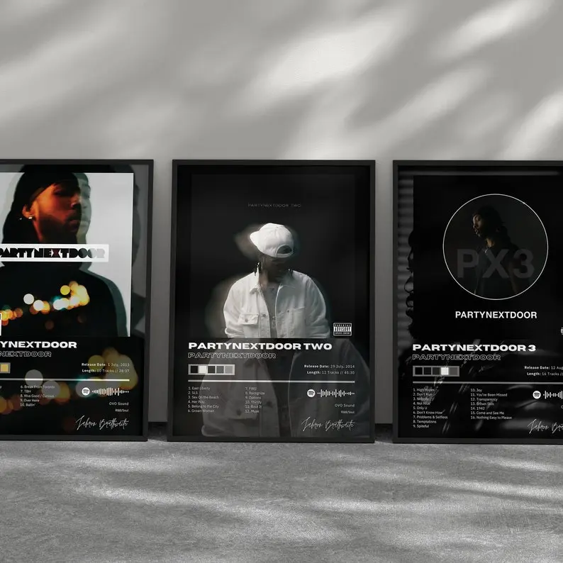 PartyNextDoor Music Album Posters Bundle - 3 Pack Set - Album Art Poster  - Wall Art - R&B Poster - Music  #74