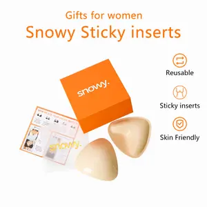 Instant 2 Cup Lift .Snowy Sticky Push Up Inserts Reusable Waterproof Bra Pads