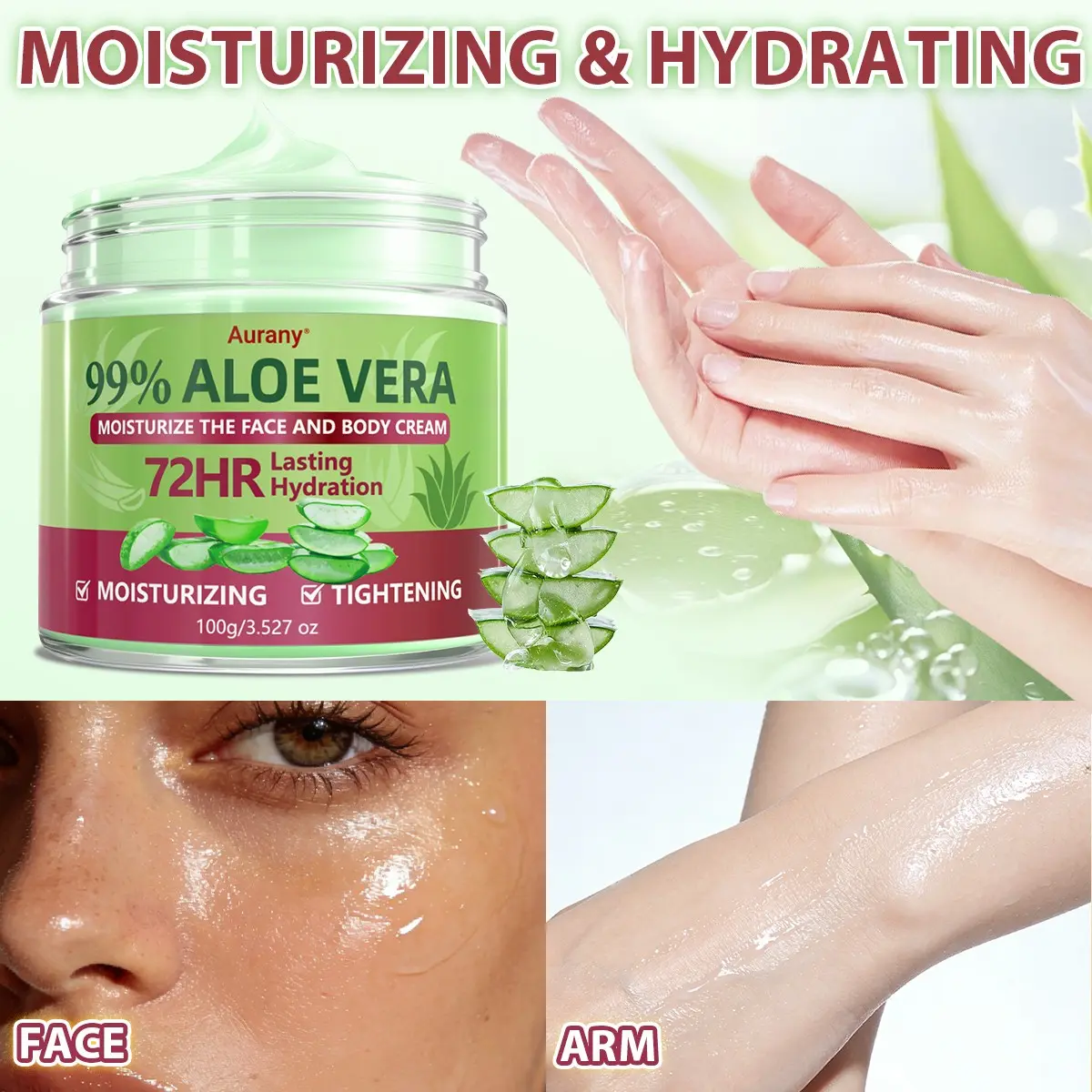 Aloe Vera Cream,Moisturizing&Tightening, Deep Moisturizing Cream, Face&Body  Moisturizer, 72-Hour Long-Lasting Moisturizing, Suitable ,Hydrating,  Soothing for Dry Skin,Psoriasis, Eczema For Men Ang Women, for Skin, Face,  & Sensitive Skin-100g - TikTok Shop