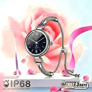 GBOOWIN Women’s Smart Watch & Jewelry Bracelet – Elegant Bluetooth Calling, 1.19" AMOLED, Wellness & Sleep Tracker, 107+ Sports Modes, IP68 Waterproof, FitCloudPro App for Android & iOS, Premium Tech Gift for Her