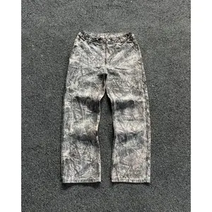 Y2kCamouflageJeansHighQualityRetroOversizeCargoDenimPantsFashionMenClothingStraightLegWideLegJeansStreetwear