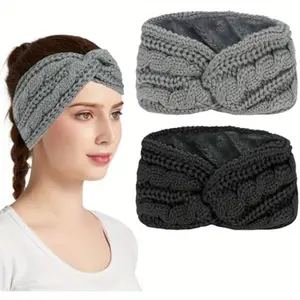 2pcs Ear Warmers Headband for Women Ear Muffs for Winter Women Thick Chunky Crochet Knitted Winter Turban Headbands Winter Accessories for Women